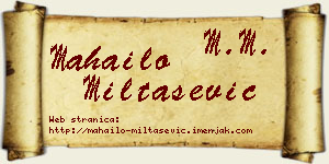 Mahailo Miltašević vizit kartica